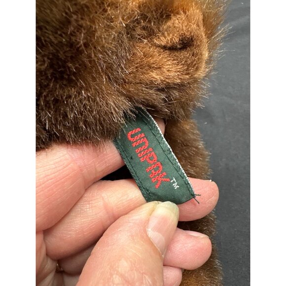 Vintage Unipak Brown Plush 10" Sitting Moose with Beard Posable Ears Stuffed Ani - Picture 6 of 8